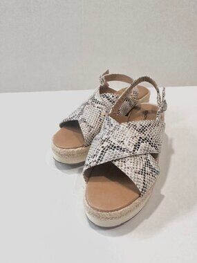 Sonoma Womens Wedge Sandals Geyser Snake Print Espartille Buckle Open Toe 7 MED